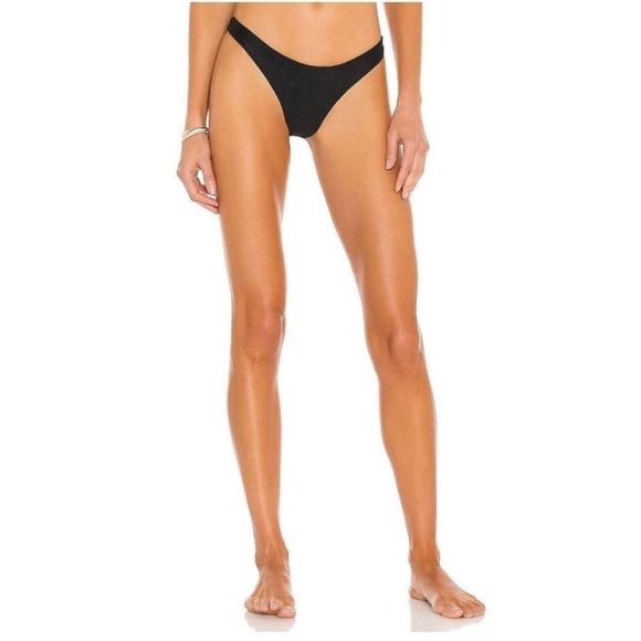 JADE Swim Expose High Cut Bikini Bottoms in Black M feminine basic grannycore - Picture 2 of 8
